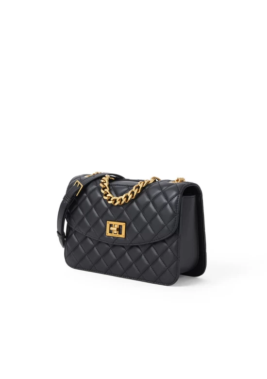 Charles Keith Chain Shoulder Bag Diamond Bag Black